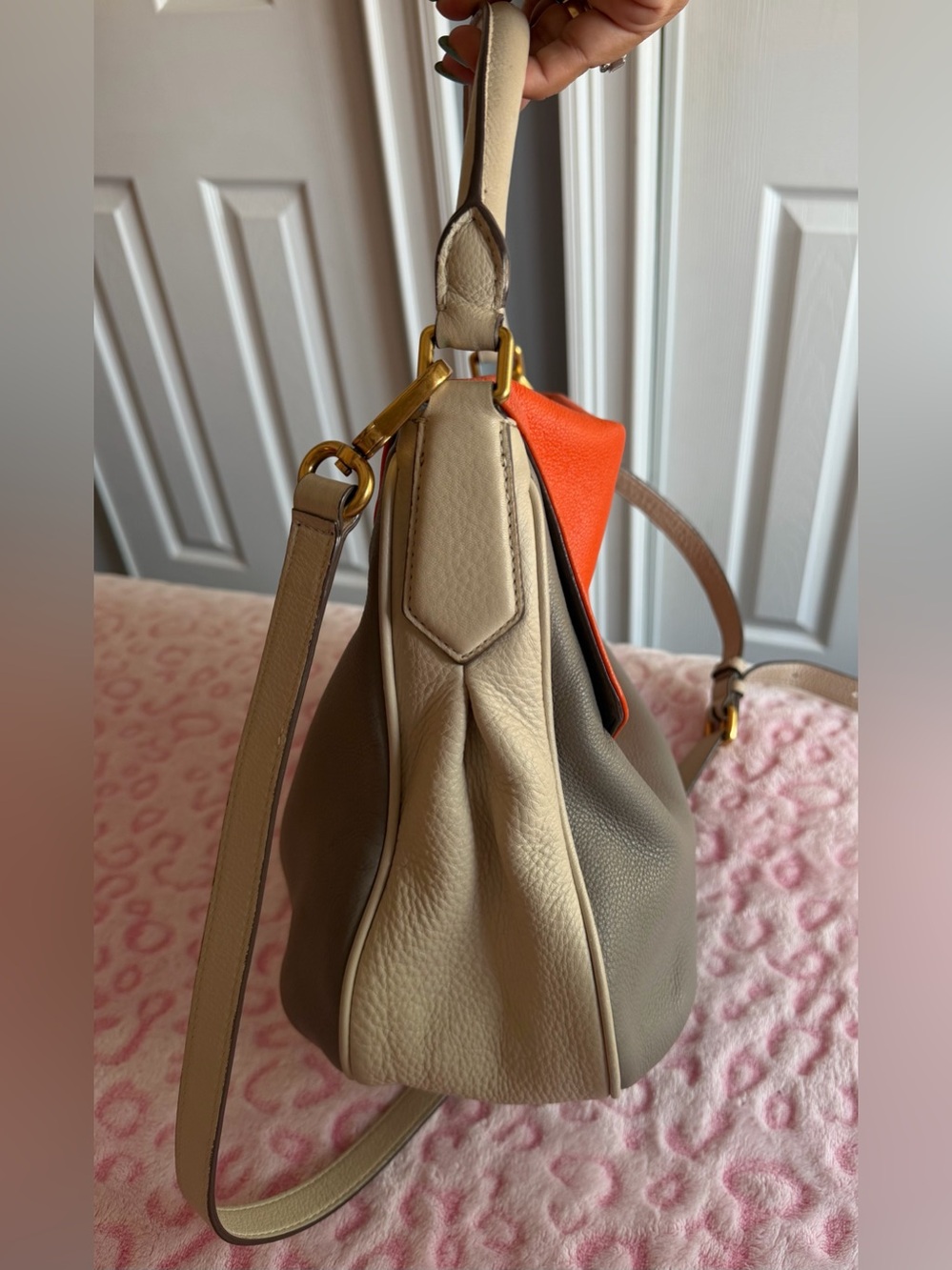 Marc Jacobs Handbag Leather Multicolor 
Gray/Orange/Cream Women’s - Picture 5 of 13